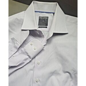 Proper Shirtings Men Long Sleeve Button Contemporary Fit Shirt 16 1/2 Tall 36-37